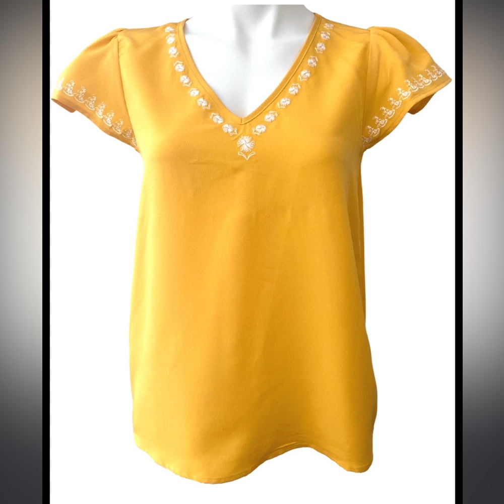 Boho mustard yellow shirt
